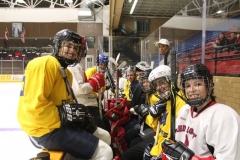 2013-2014-Paul-Nelson-Memorial-Hockey-Game.-Fourth-year-PHED-students-pre-game-smiles